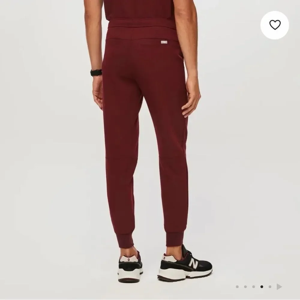 Figs Tansen Jogger Scrub Pants Mens Size Large Burgundy Dark Red
